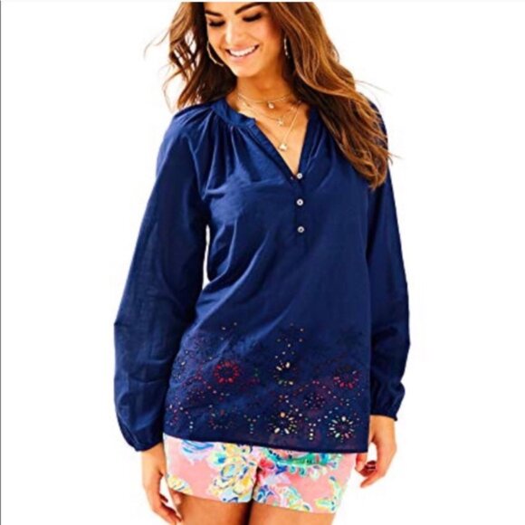 Lilly Pulitzer Elsa Eyelet Top M - Picture 4 of 16